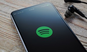 Spotify logo on a phone.