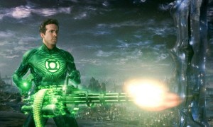 Green Lantern fires a machine gun in Green Lantern.