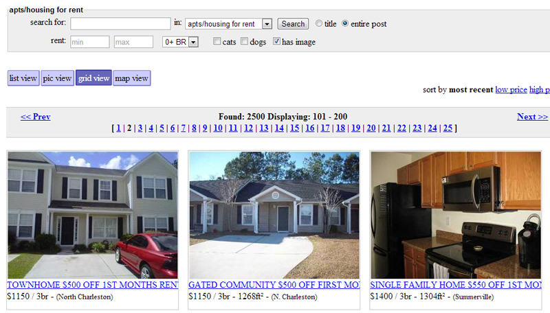 craigslist grid view