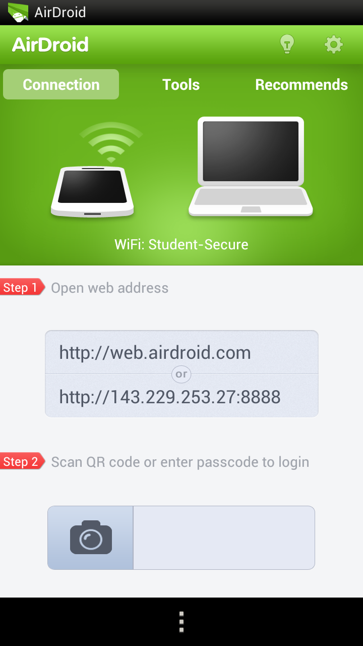 airdroid connect in lan