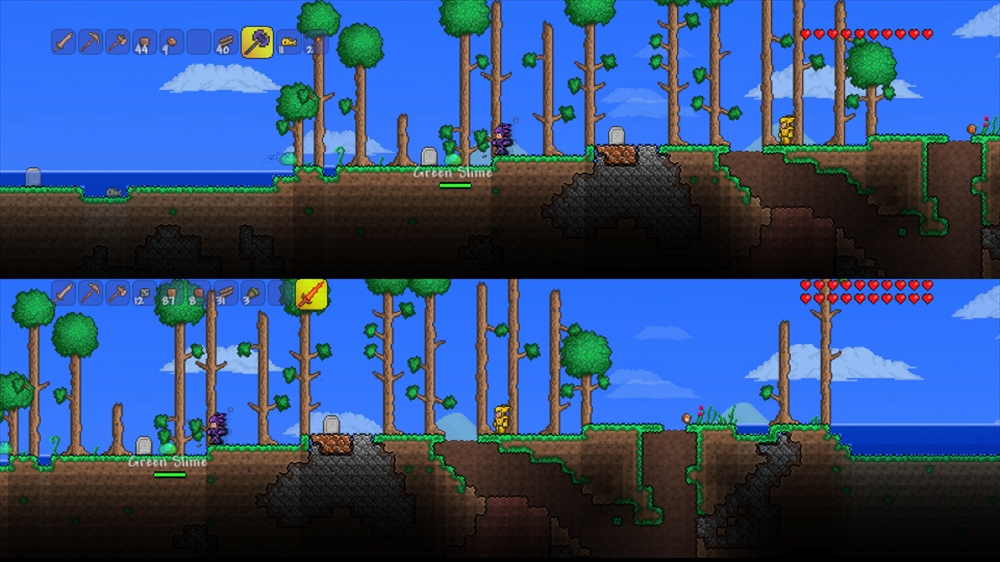 Terraria split-screen