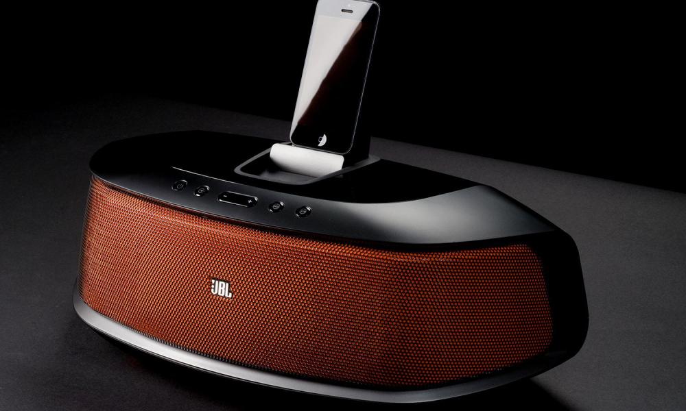 JBL speaker dock review phone front angle