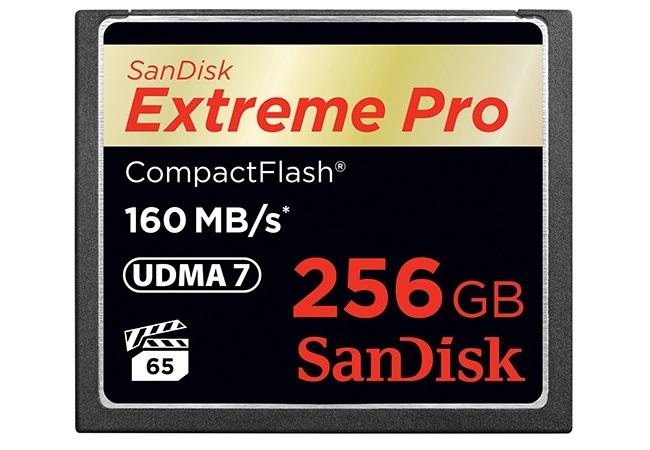 SanDisk 256GB Extreme Pro CompactFlash is designed for 4K video