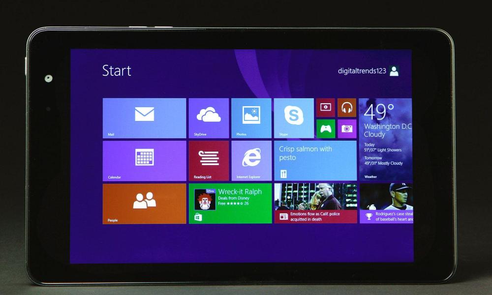 Dell Venue Pro 8 front start screen