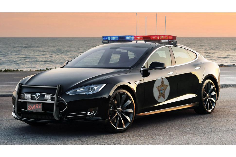 roadster tesla police car 2022