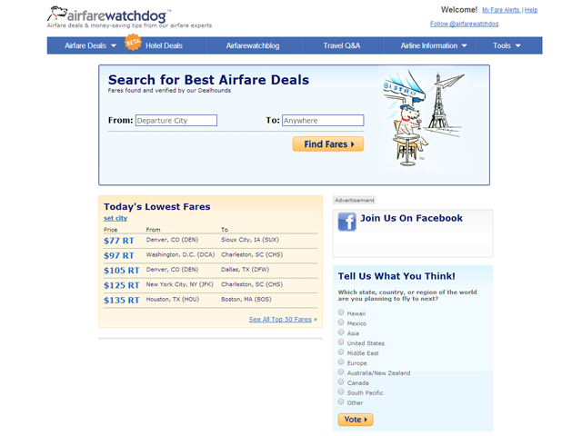 travel websites for airfare