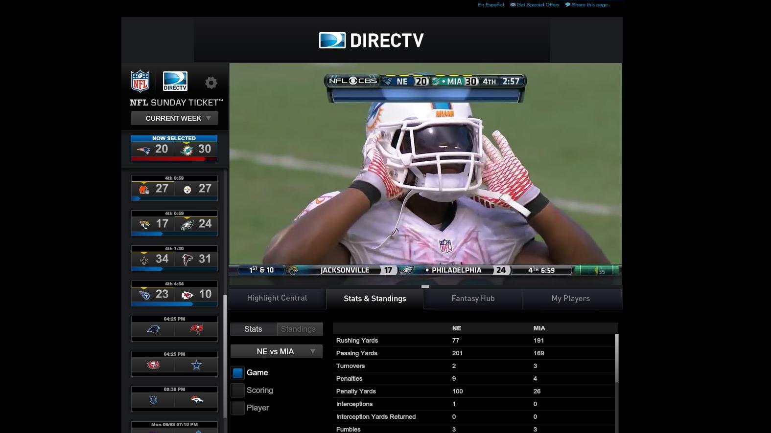 NFL Live Streams Hands on With NFL Sunday Ticket.tv Digital Trends