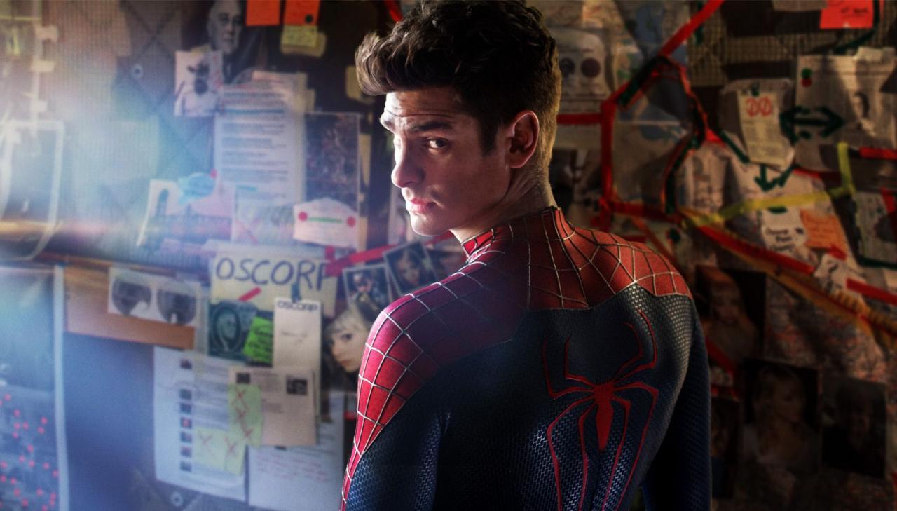 Andrew Garfield como Peter-Parker sin máscara en "The Amazing Spider-Man 2".