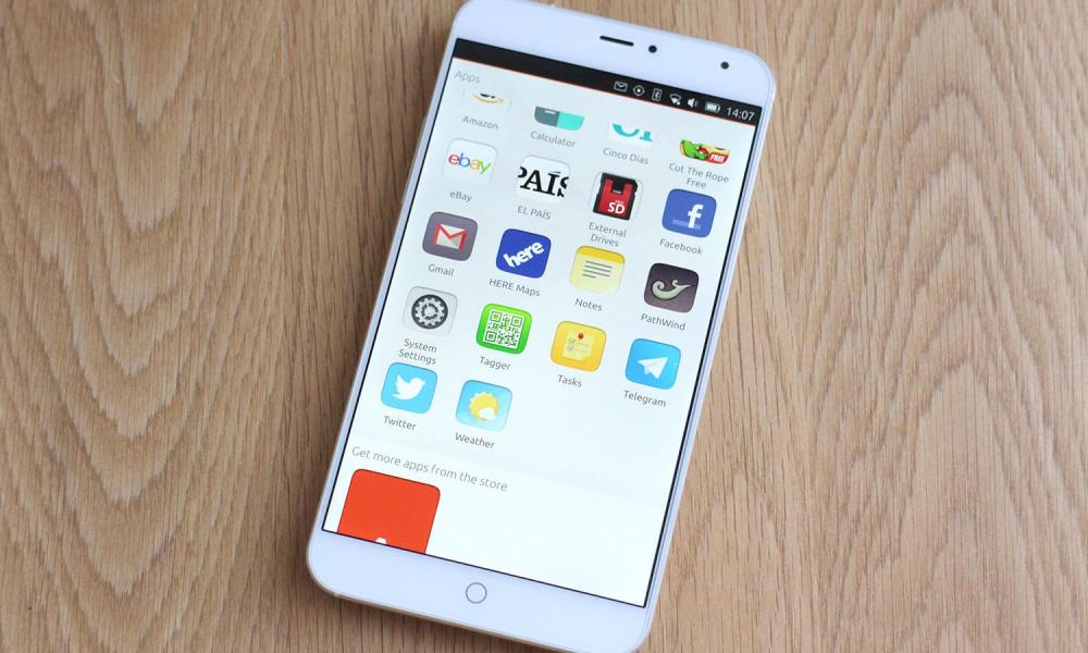 Meizu MX4 with Ubuntu front app grid