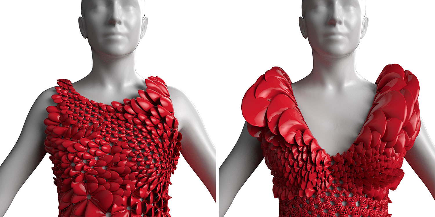 3D Printed Dress Made from Thousands of Plastic Petals | Digital Trends