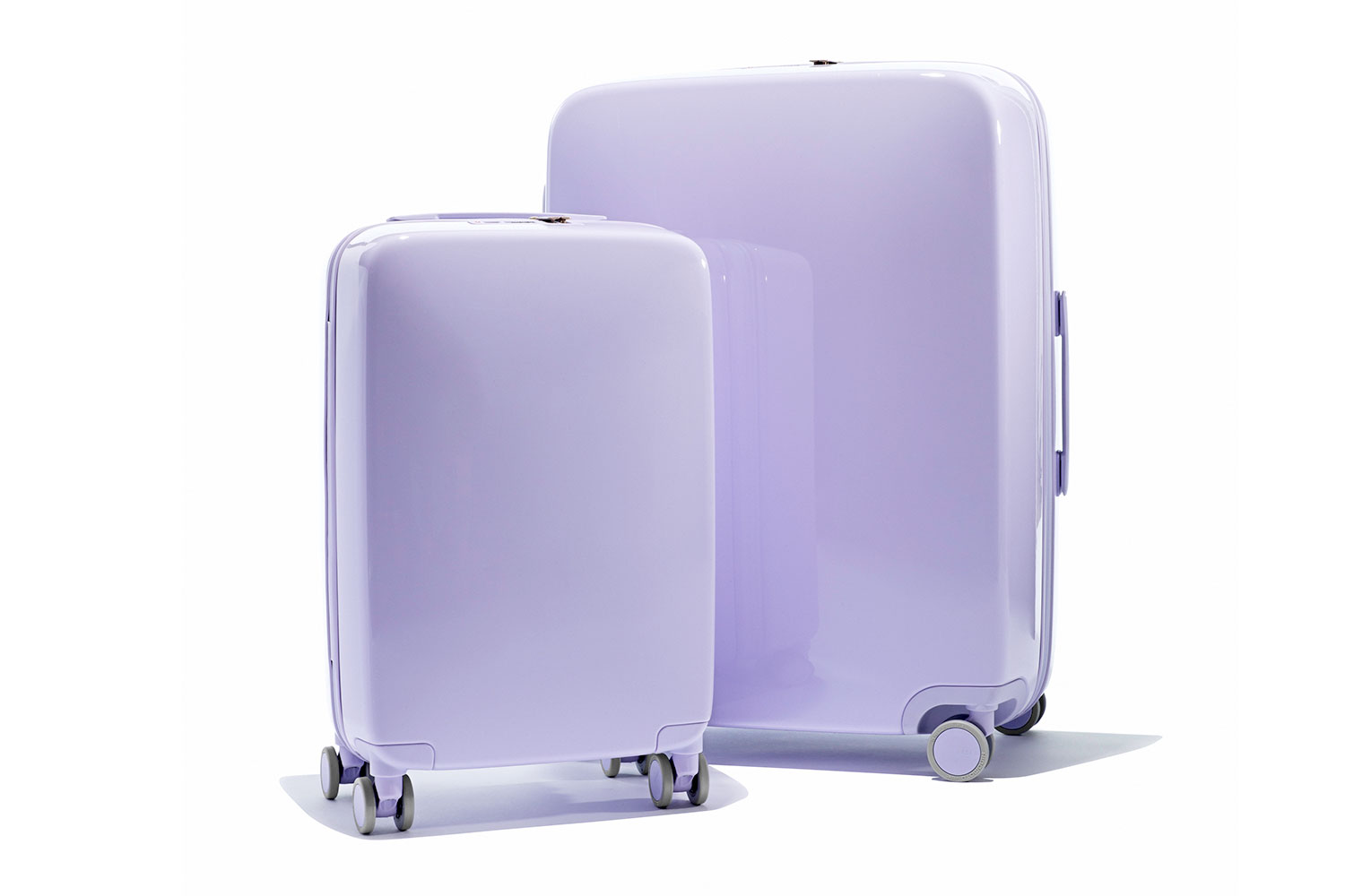 light purple suitcases