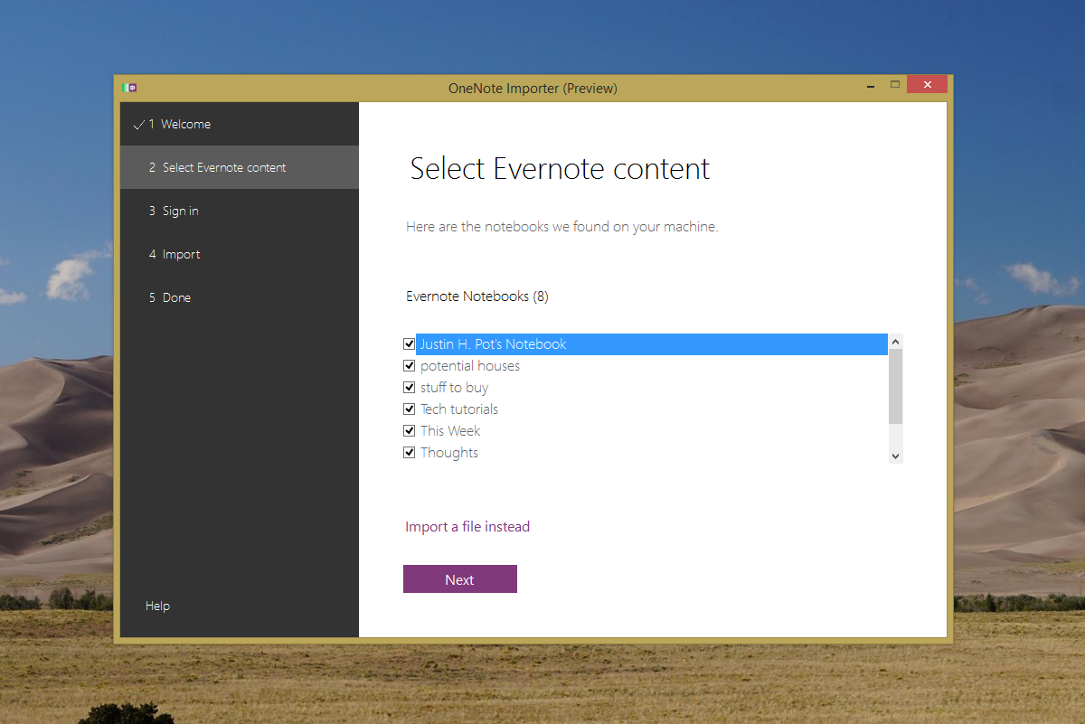 sync onenote to evernote