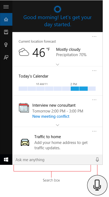 Cortana Search Bar Notifications