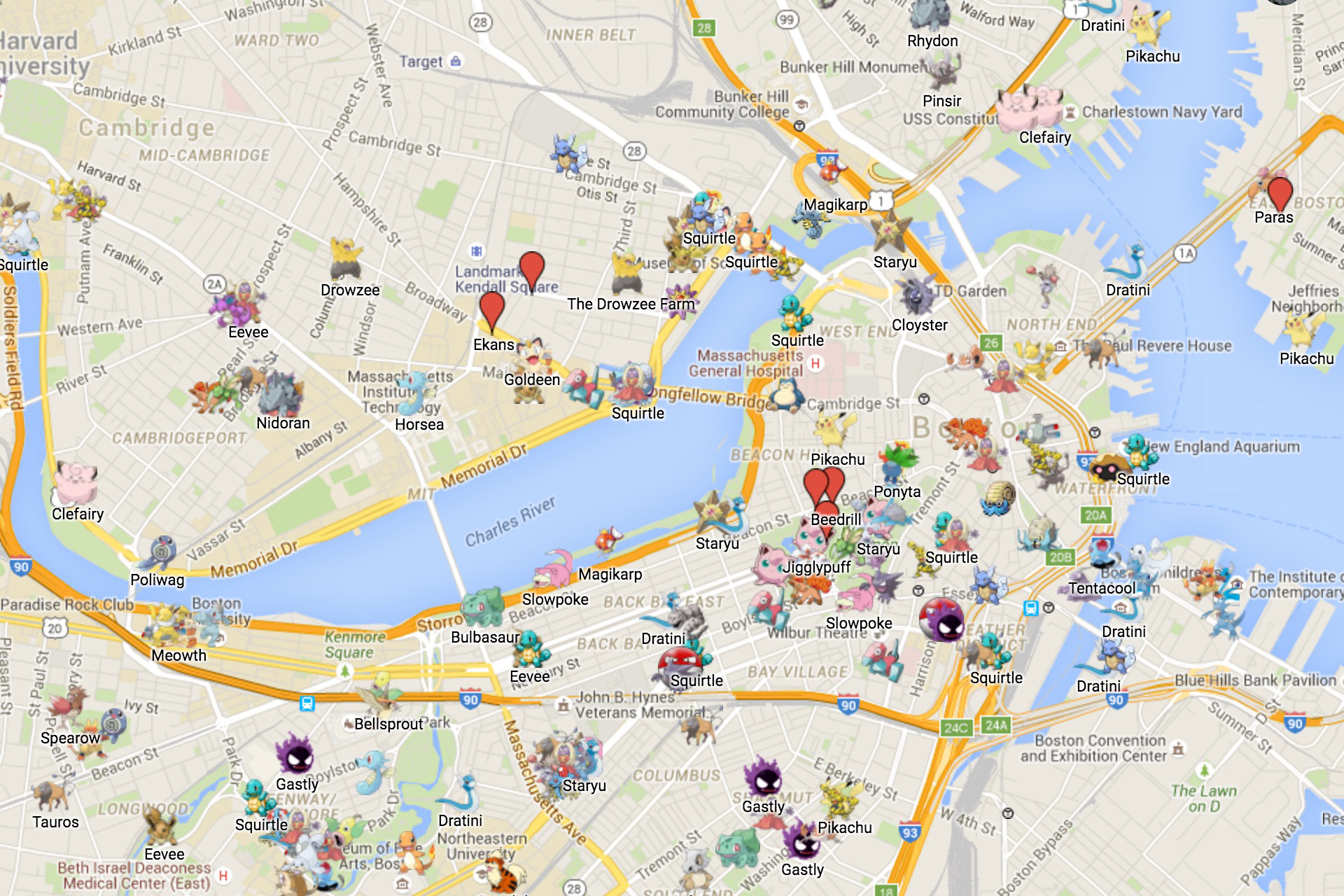 pokemon go live map only shows pokemon about to expire