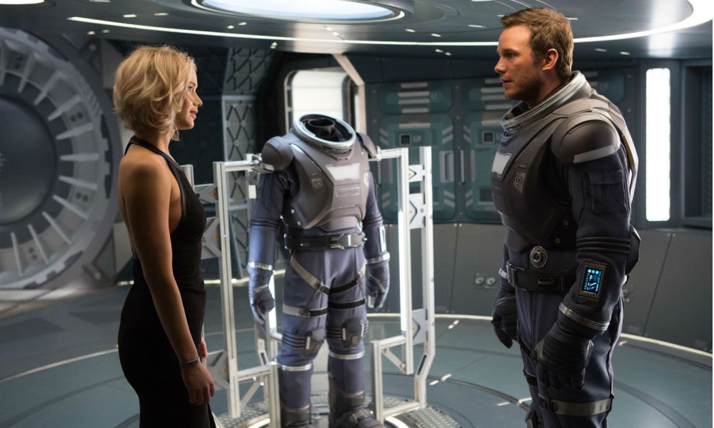 Jennifer Lawrence and Chris Pratt in Passengers.