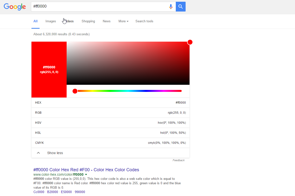 Google Search Can Now Convert Color Values