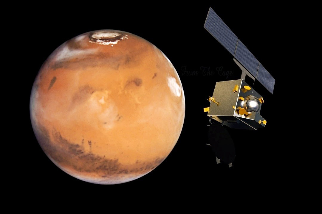 Eine Illustration der Mars Orbiter Mission.