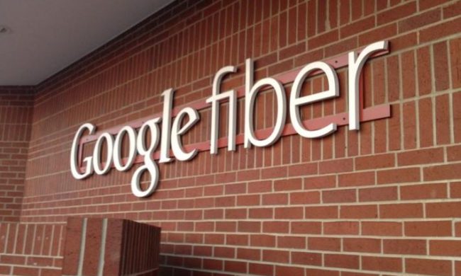 Google Fiber logo on wall