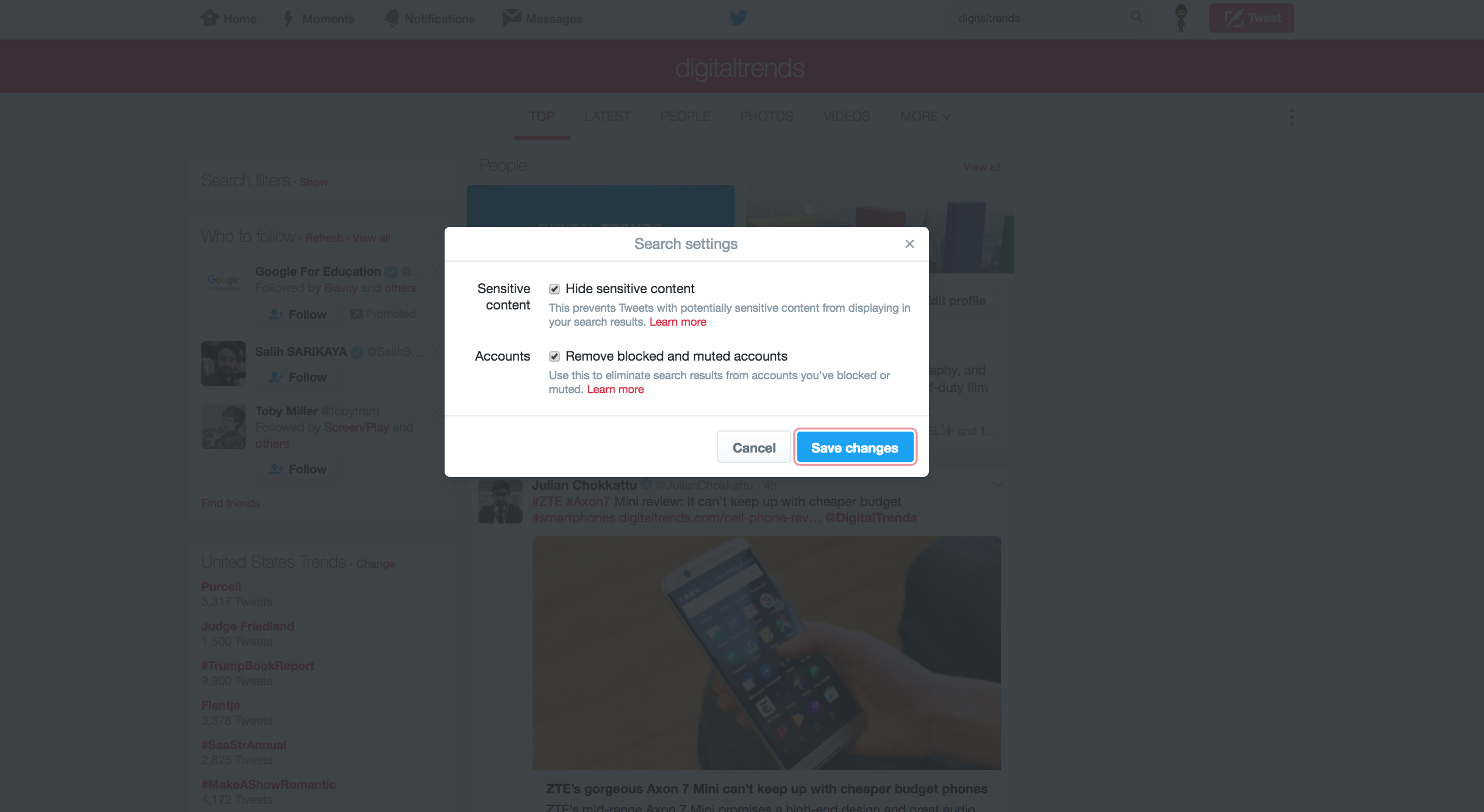 Twitter Safe Search Will Now Automatically Hide 'Sensitive' Content on