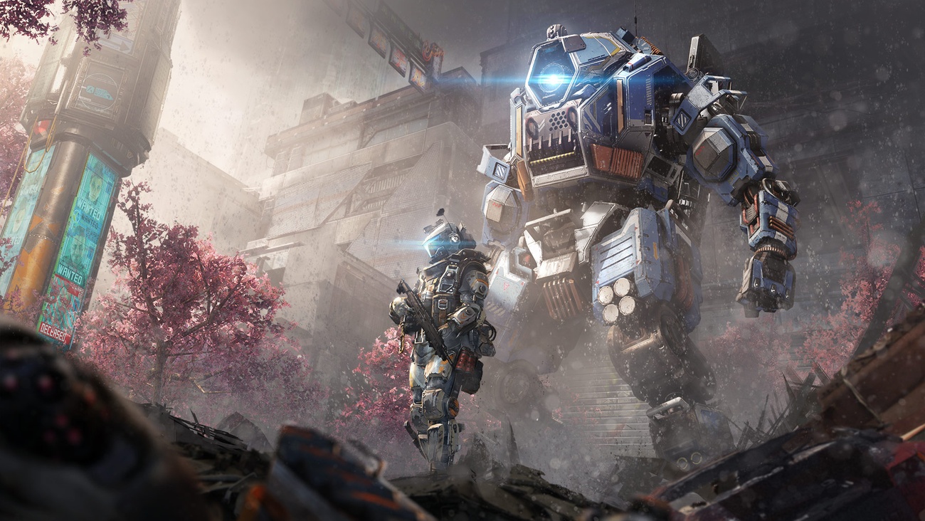 Titanfall 2 artwork with mech.