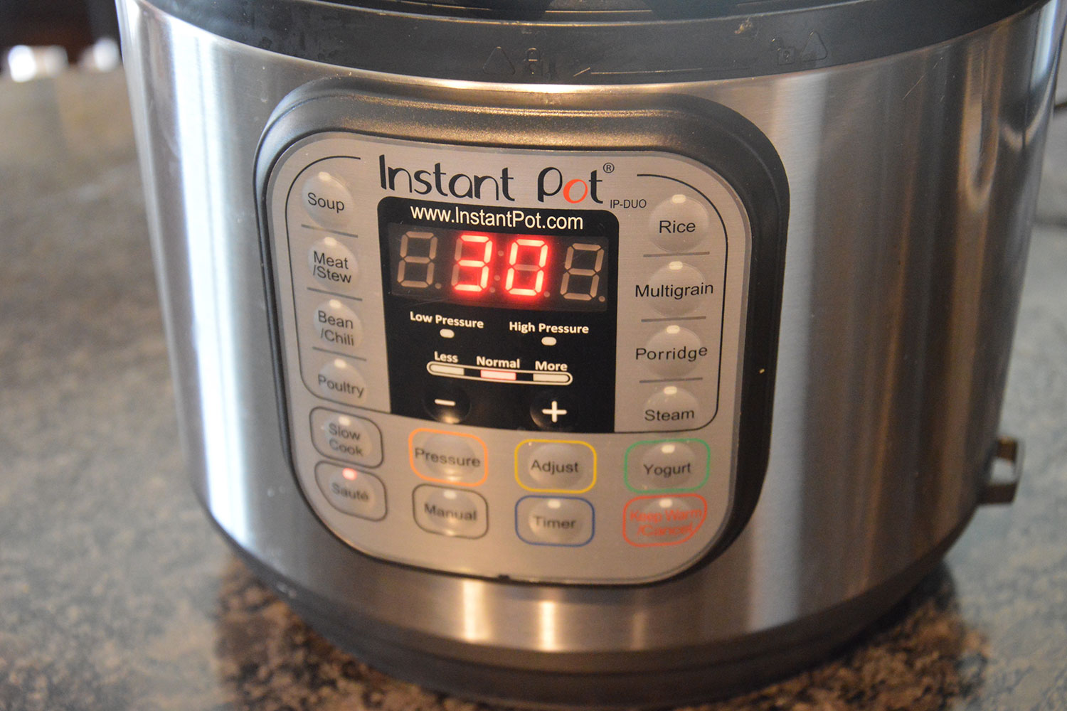 Instant pot set timer hot sale