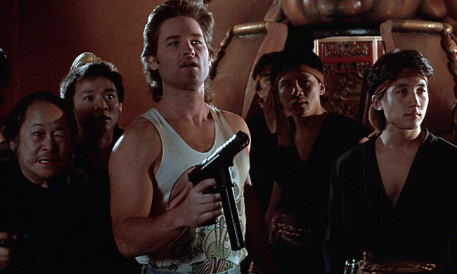 Man points his gun in Big Trouble in Little China.