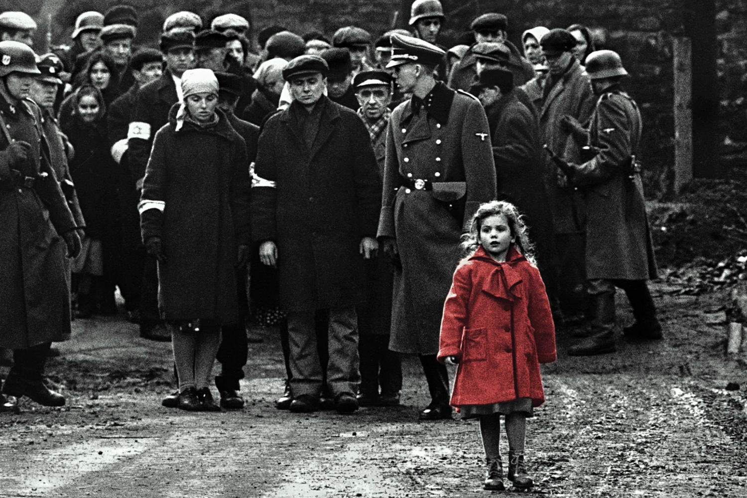 The girl in the red coat in Schindler's List.