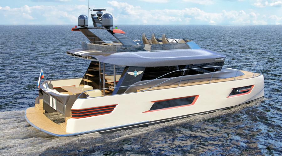 Baikal Yachts Discovery Sport Catamaran Custom Styled to Match Cars ...