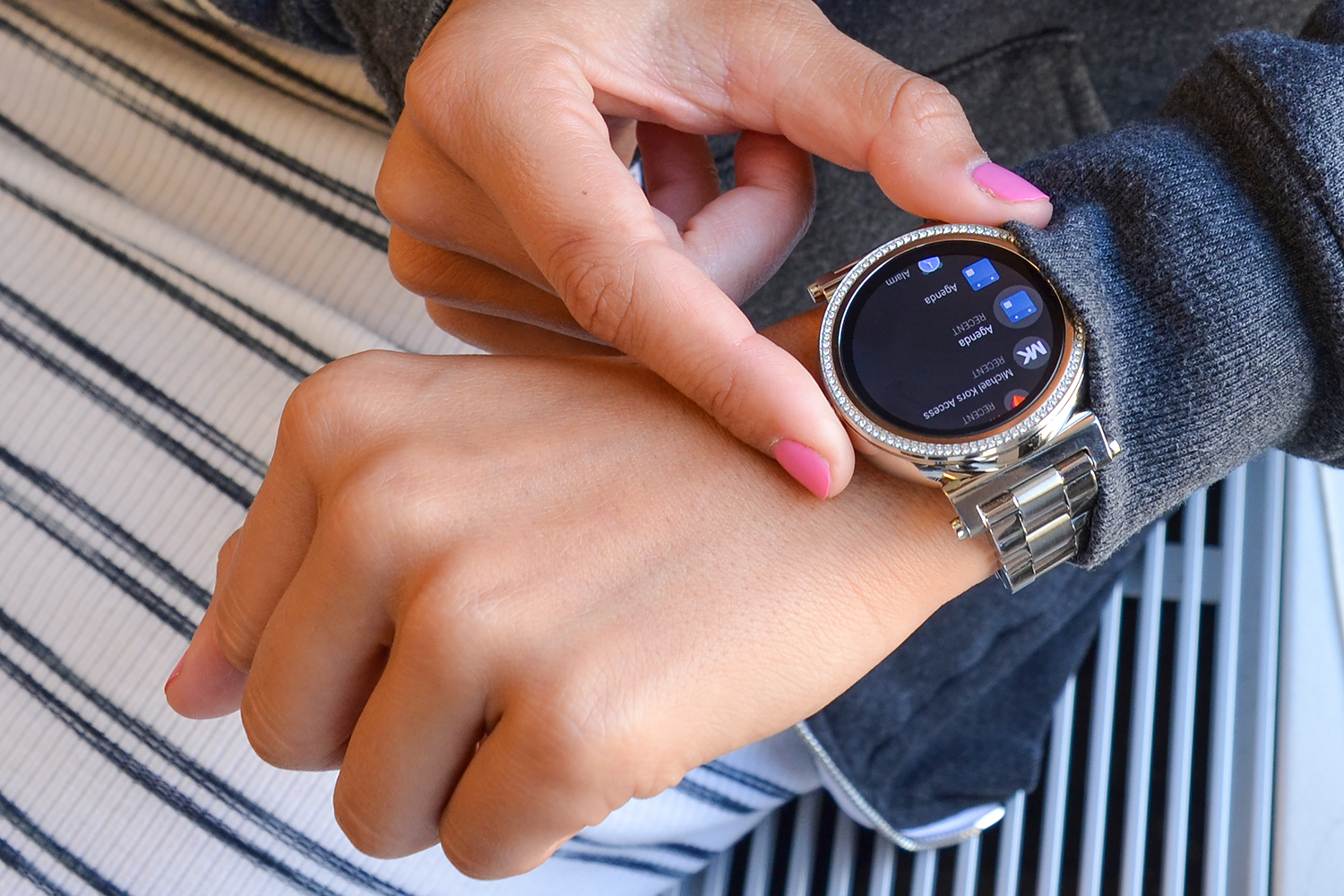 Michael Kors Access MKT5041 Sofie Bracelet Display Smart Watch In Rose  GoldPink 42mm  ASOS