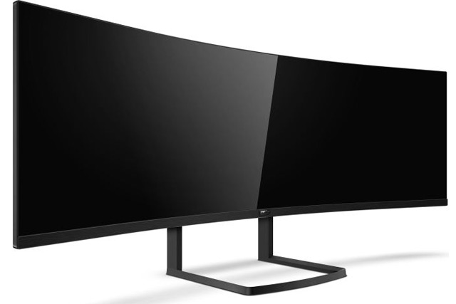 long curved computer monitor