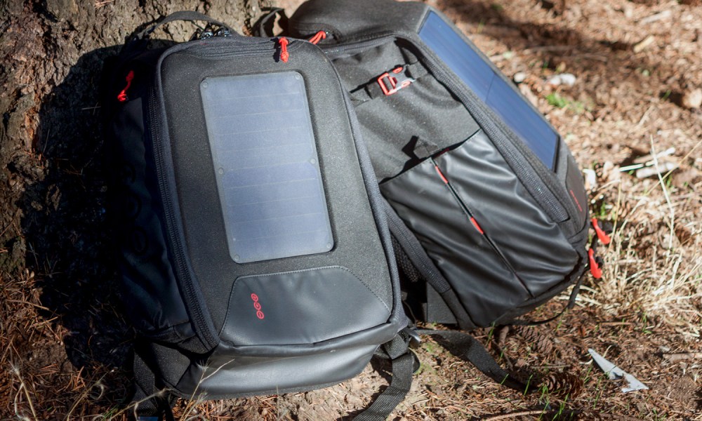 Voltaic OffGrid Solar backpack against tree