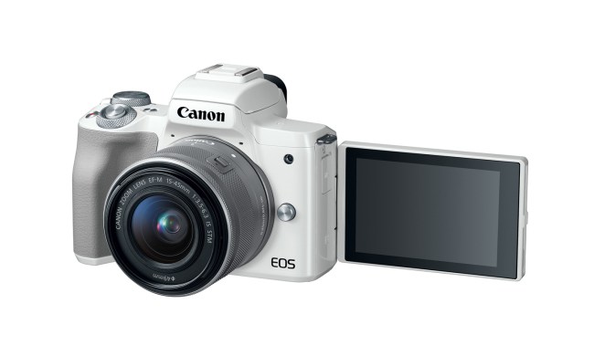 Canon EOS M50 white front tilt screen