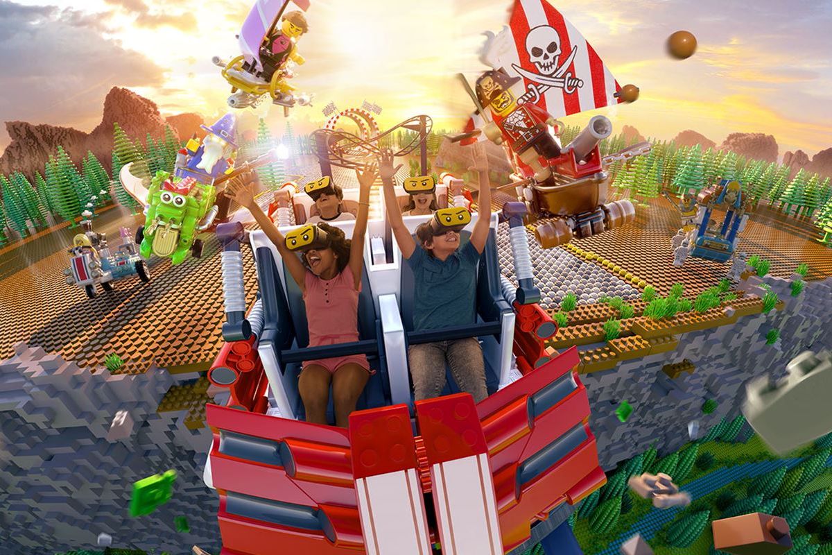 Virtual Reality Roller Coaster The Great Lego Race Opens in