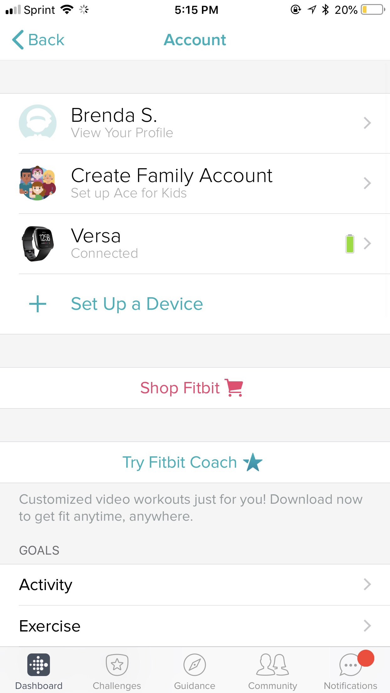 Sync my online fitbit