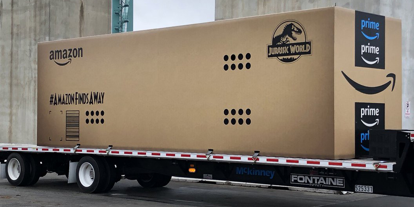 Amazon Drives Massive Box to Promote Jurassic World Fallen