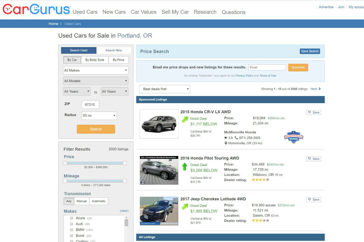 Best car buying deals sites