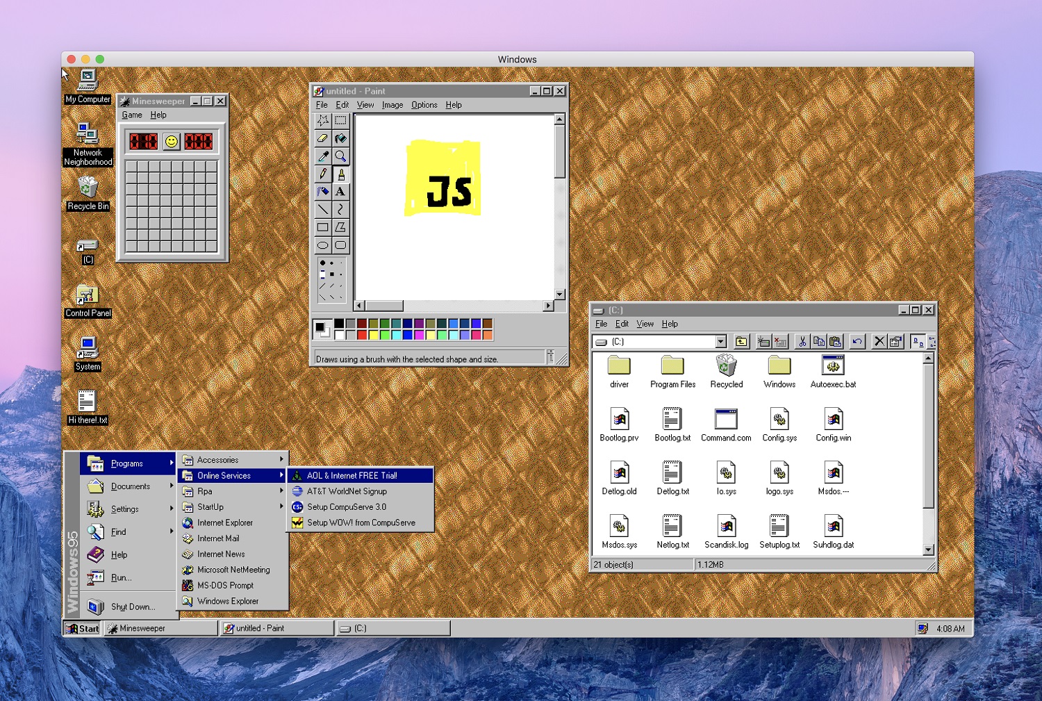 There's Now a Windows 95 App for MacOS, Windows 10, and Linux