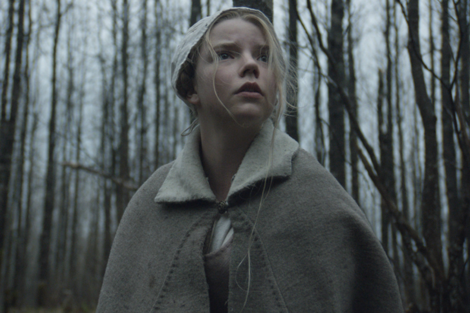 Anya Taylor-Joy dans la forêt dans The Witch.