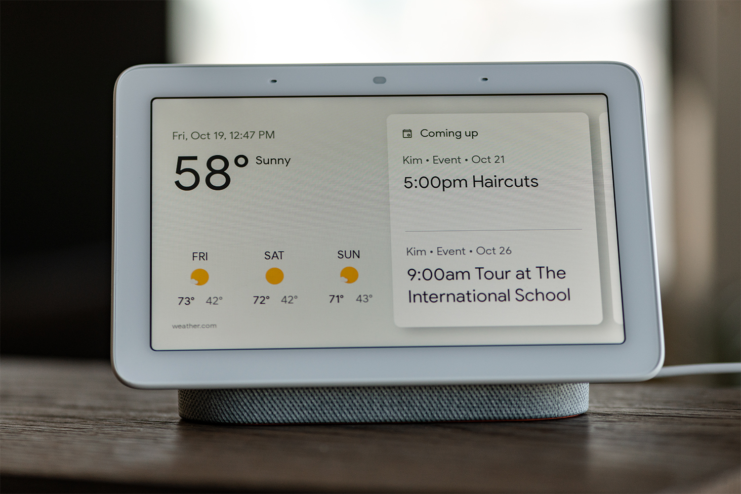 Google home store hub icloud calendar