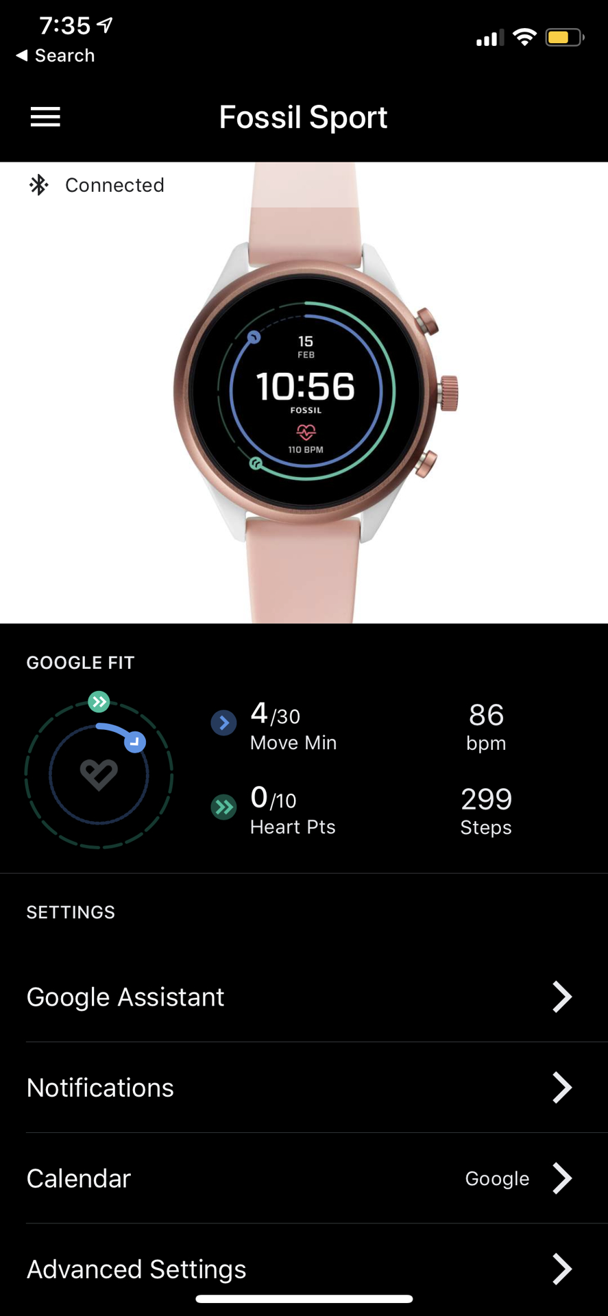 Fossil 2025 sport ios