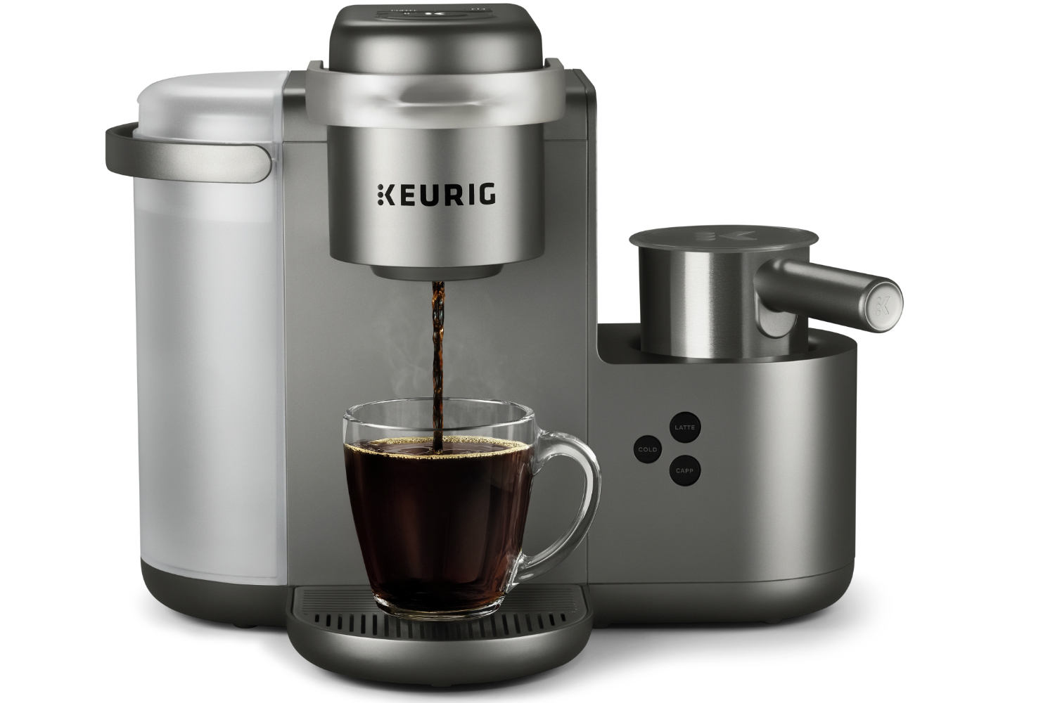 Keurig K-Cafe 特别版的镍色。