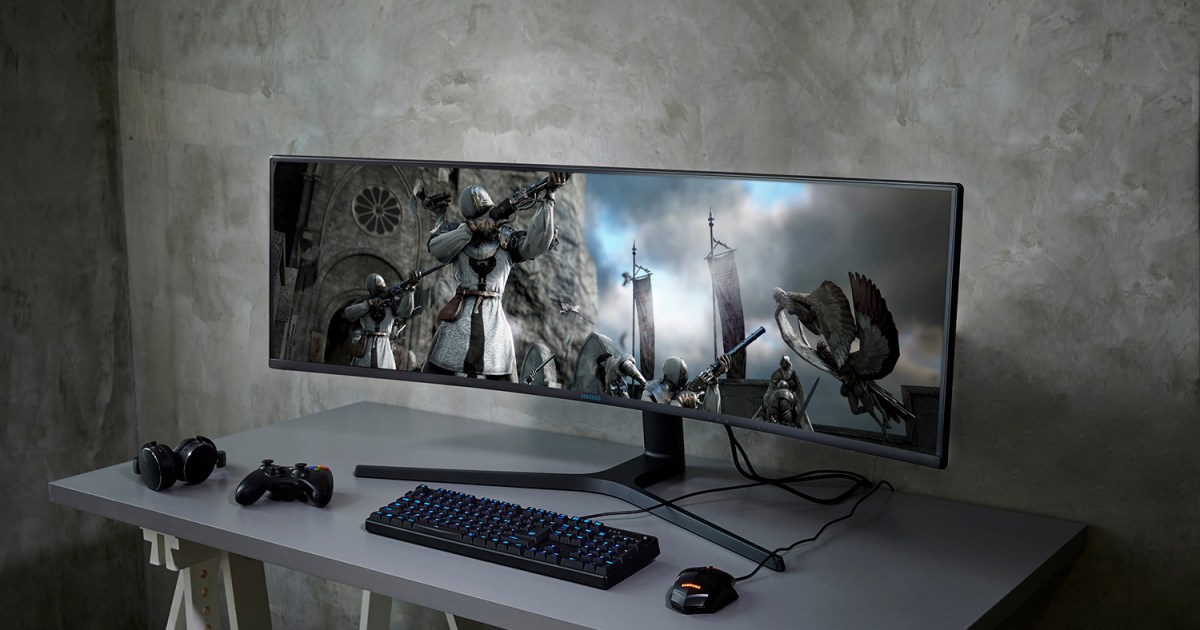 This 49-inch Samsung QLED gaming monitor is $350 off right now