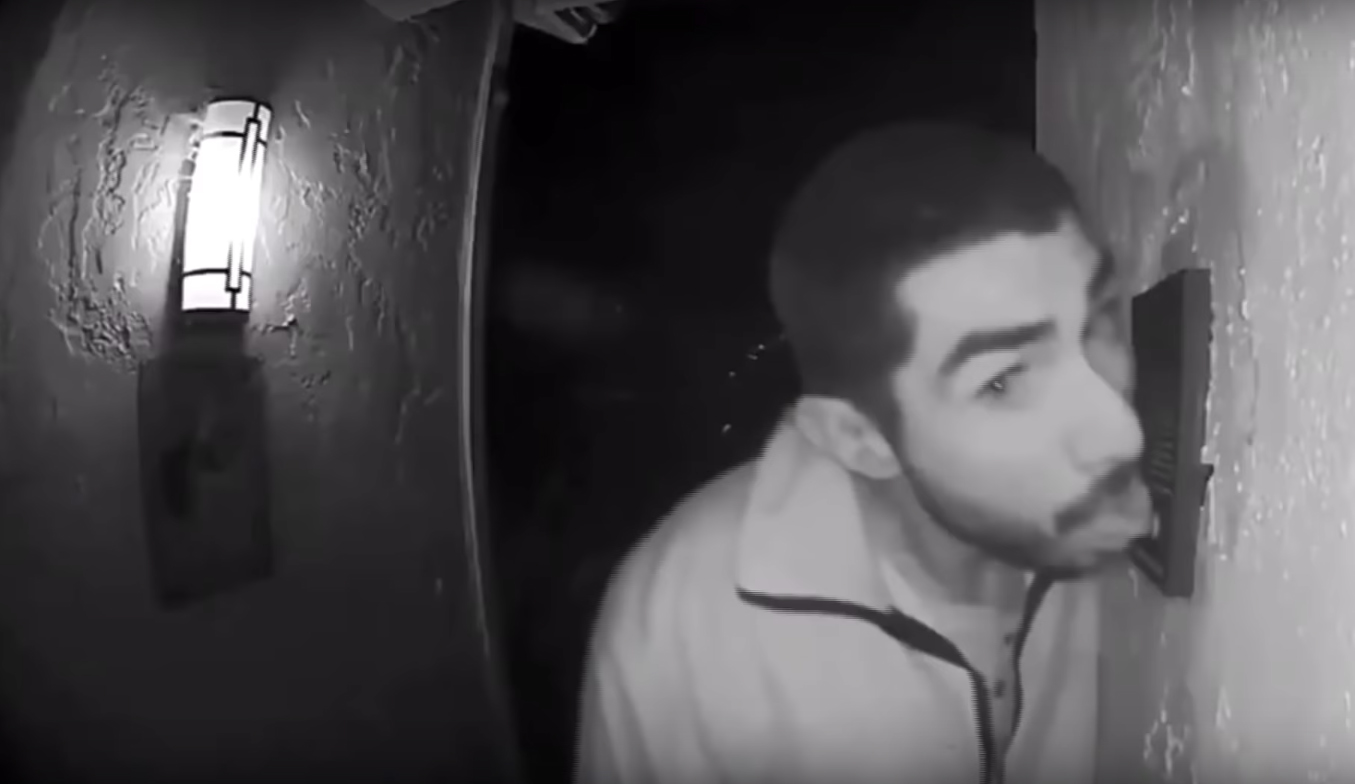 Ring doorbell camera catches man peering into home at night over