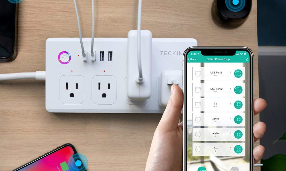 amazon smart power strip deals teckin wifi plug multiple outlet surge protector 02