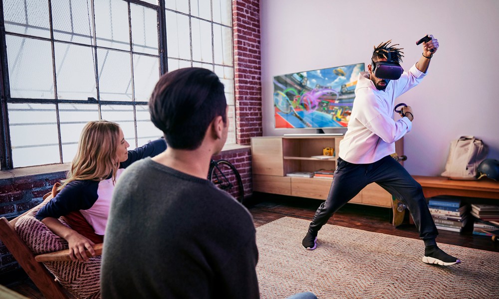 Oculus Quest 2 being used by player.