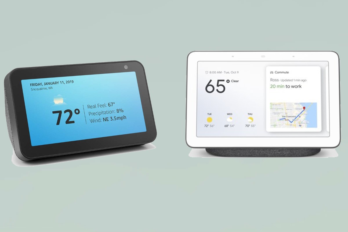 Smart Home Displays Google Nest Hub and Amazon Echo Show 5