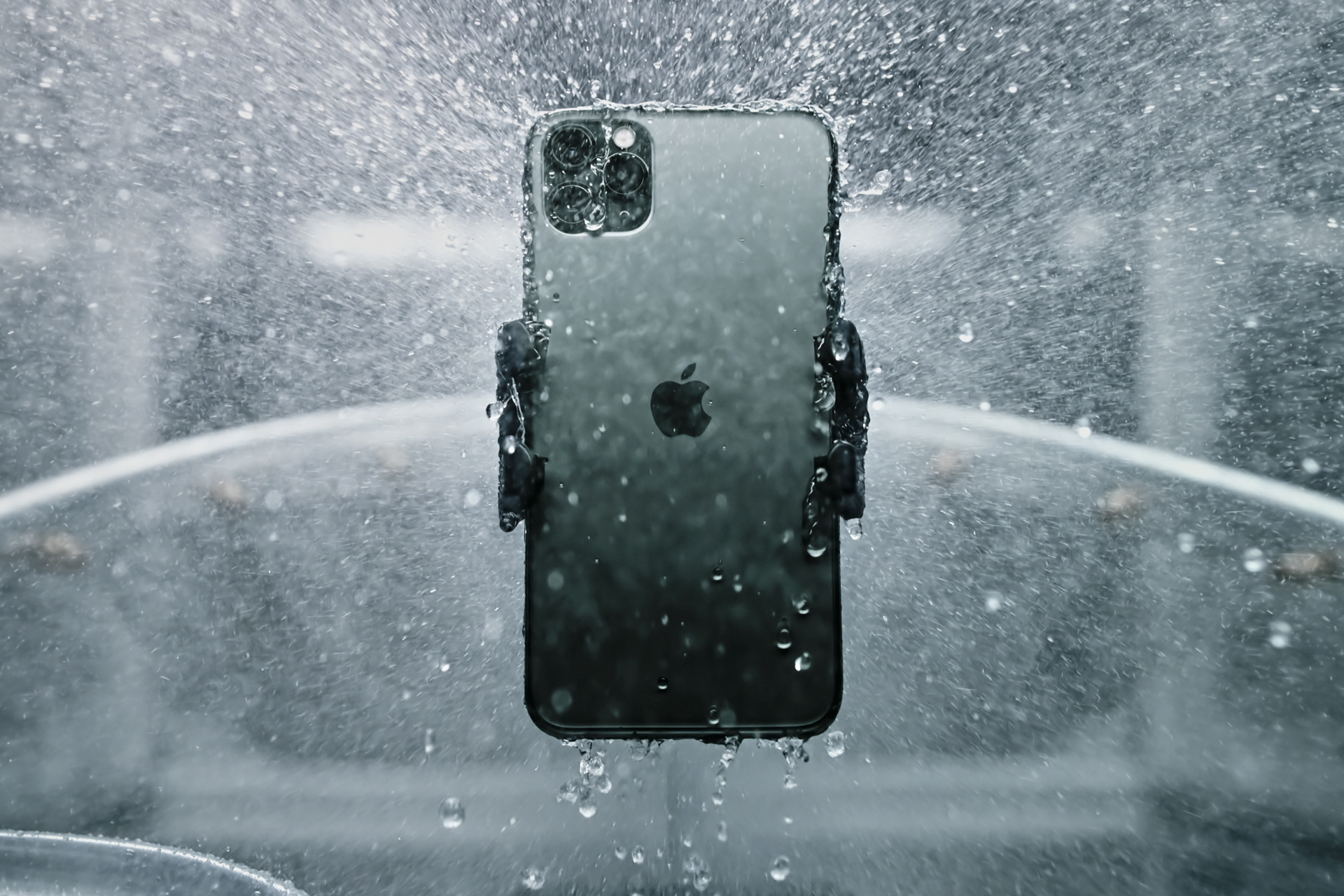 Apple iPhone 11 Pro and Pro Max hero shot soaked it water | Apple September 2019 Event Keynote