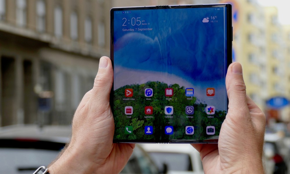 huawei mate x review unfolded front