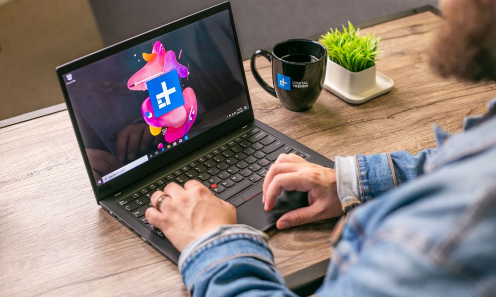 A man using the ThinkPad Carbon X1.