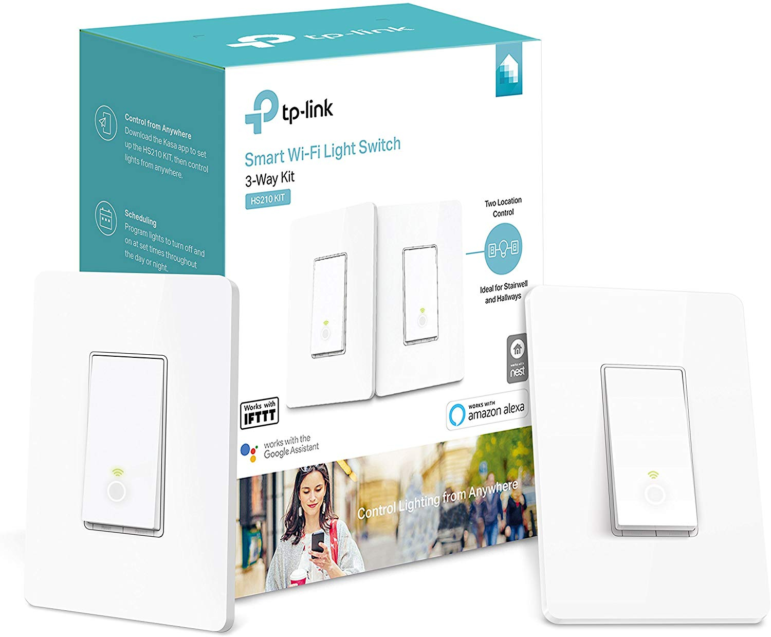 Kasa Smart Wi-Fi Plug by TP-Link (2-Pack) - Control your Devices from  Anywhere, No Hub Required, (HS100 KIT) 